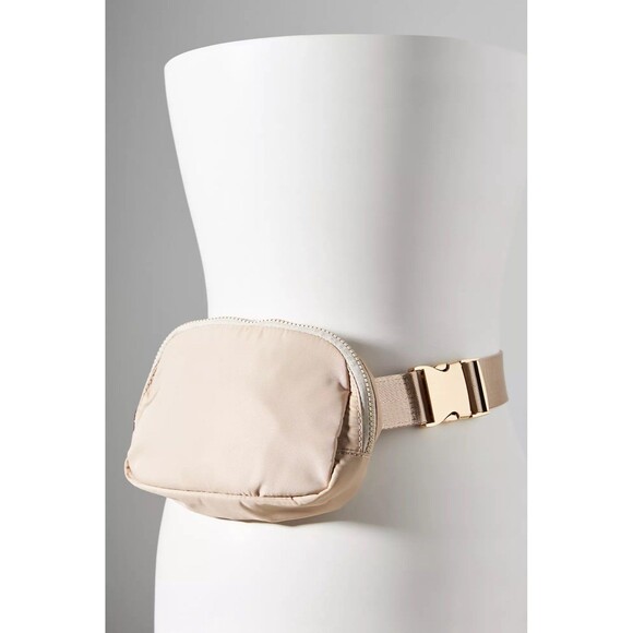 Anthropologie NWT Tan Nylon Crossbody Adjustable Sling Belt Bag - Picture 1 of 6